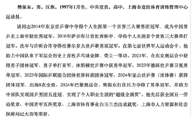 上海112位全国劳动模范和先进工作者接受表彰，樊振东榜上有名